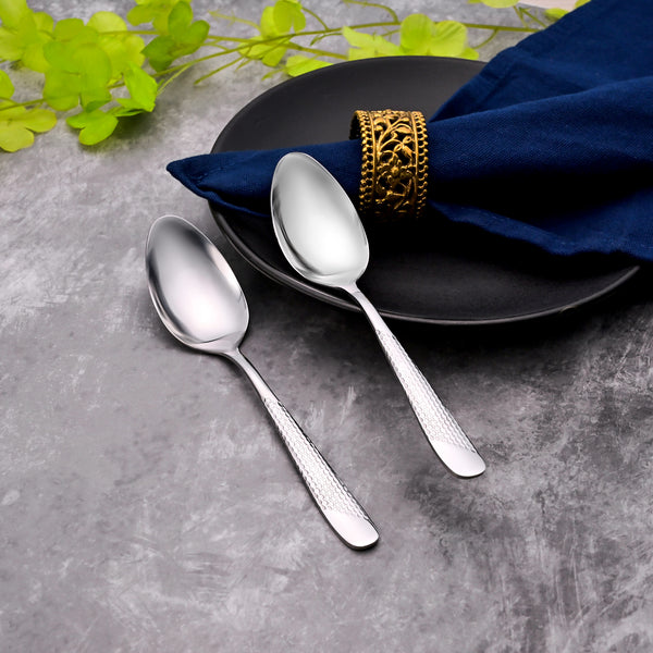 Mini Majestic Silver Stainless Steel Spoons (Set of 2)