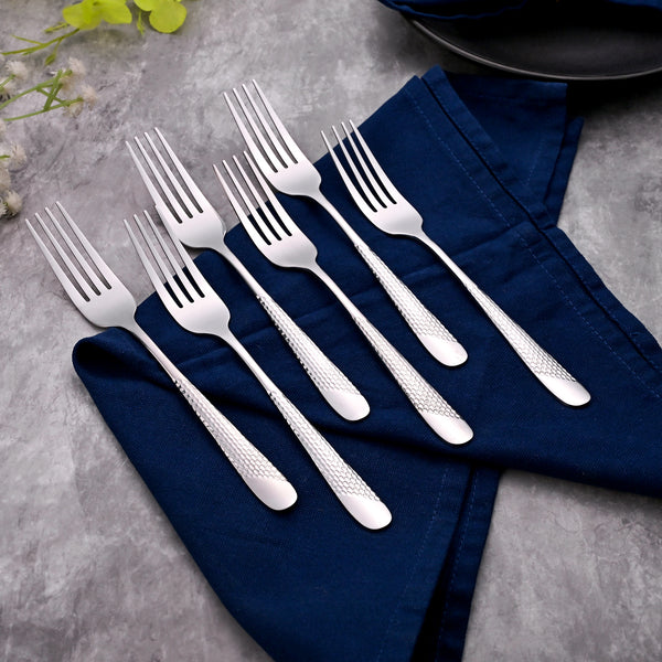 MiniGlow Silver Dessert Forks (Set of 6)