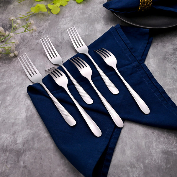 MiniGlow Silver Dessert Forks (Set of 6)