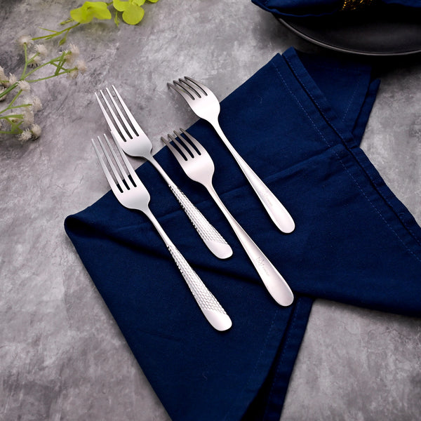 MiniGlow Silver Dessert Forks (Set of 4)
