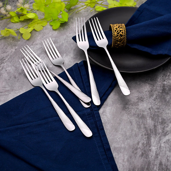 MiniGlow Silver Dessert Forks (Set of 6)