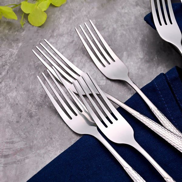 MiniGlow Silver Dessert Forks (Set of 6)