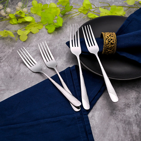 MiniGlow Silver Dessert Forks (Set of 4)