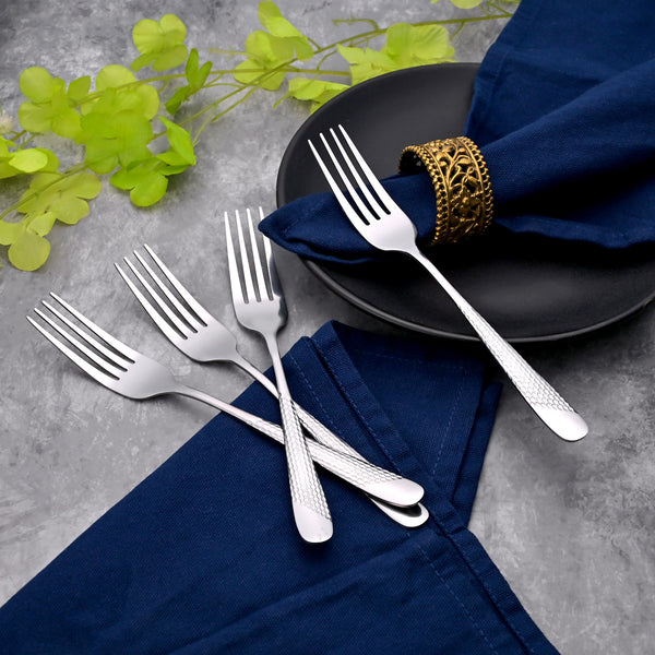 MiniGlow Silver Dessert Forks (Set of 4)