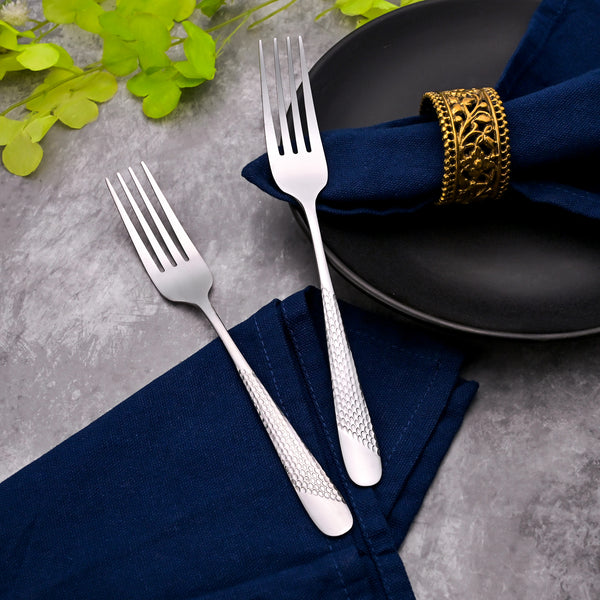 MiniGlow Silver Dessert Forks (Set of 2)