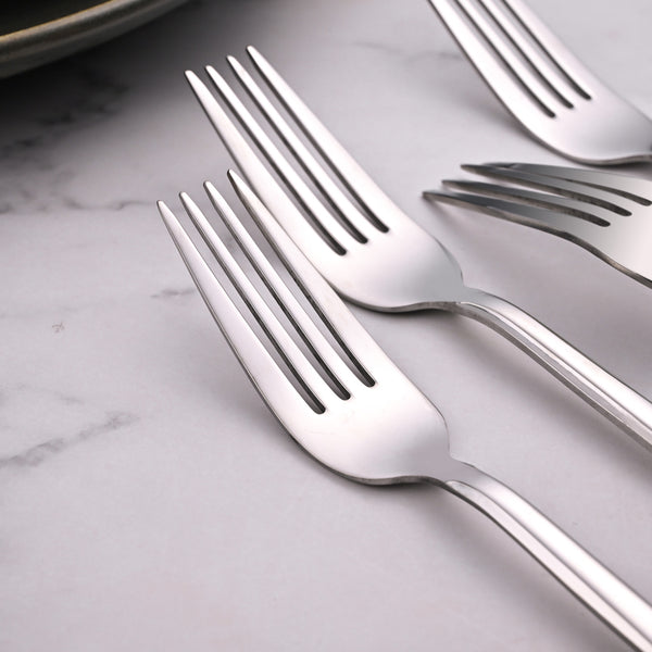 SmoothGrip Stainless Steel Forks (Set of 4)