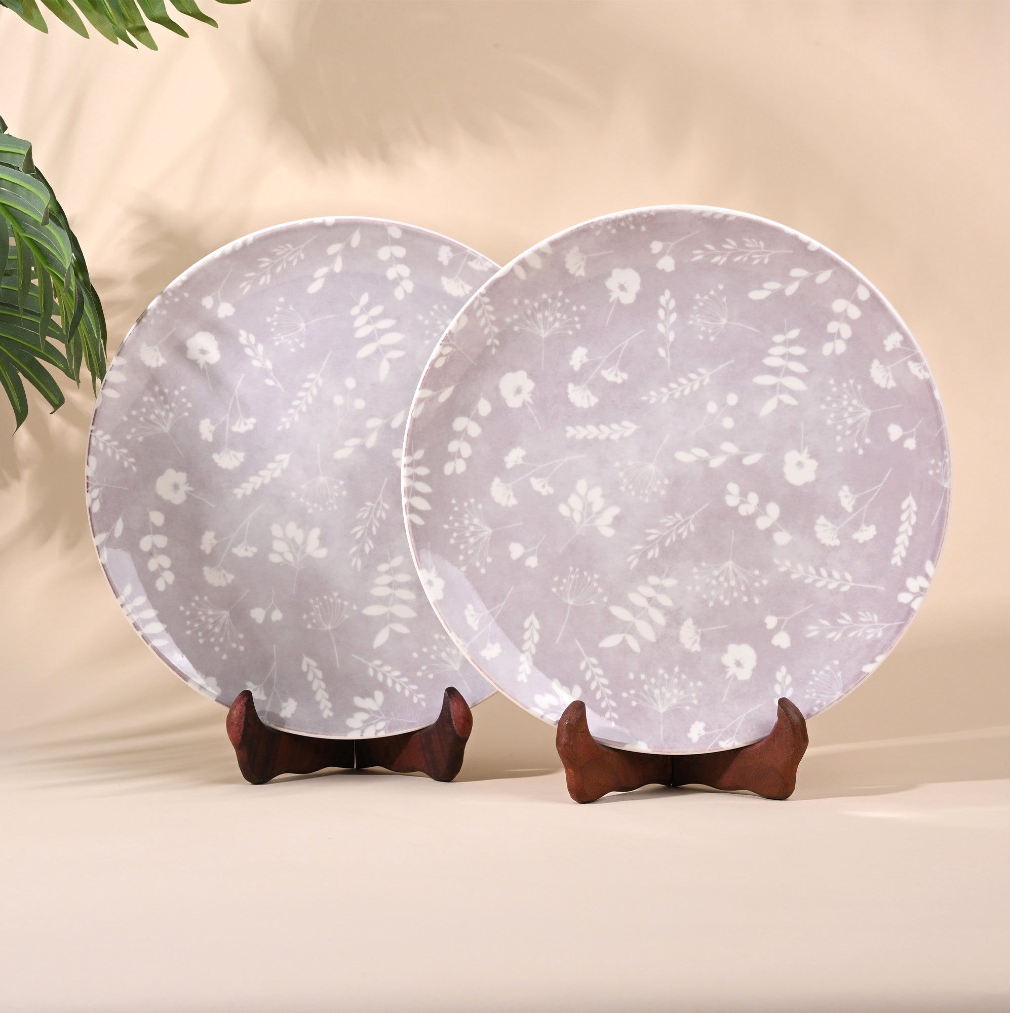 Dahlia porcelain dinner plates set of 2