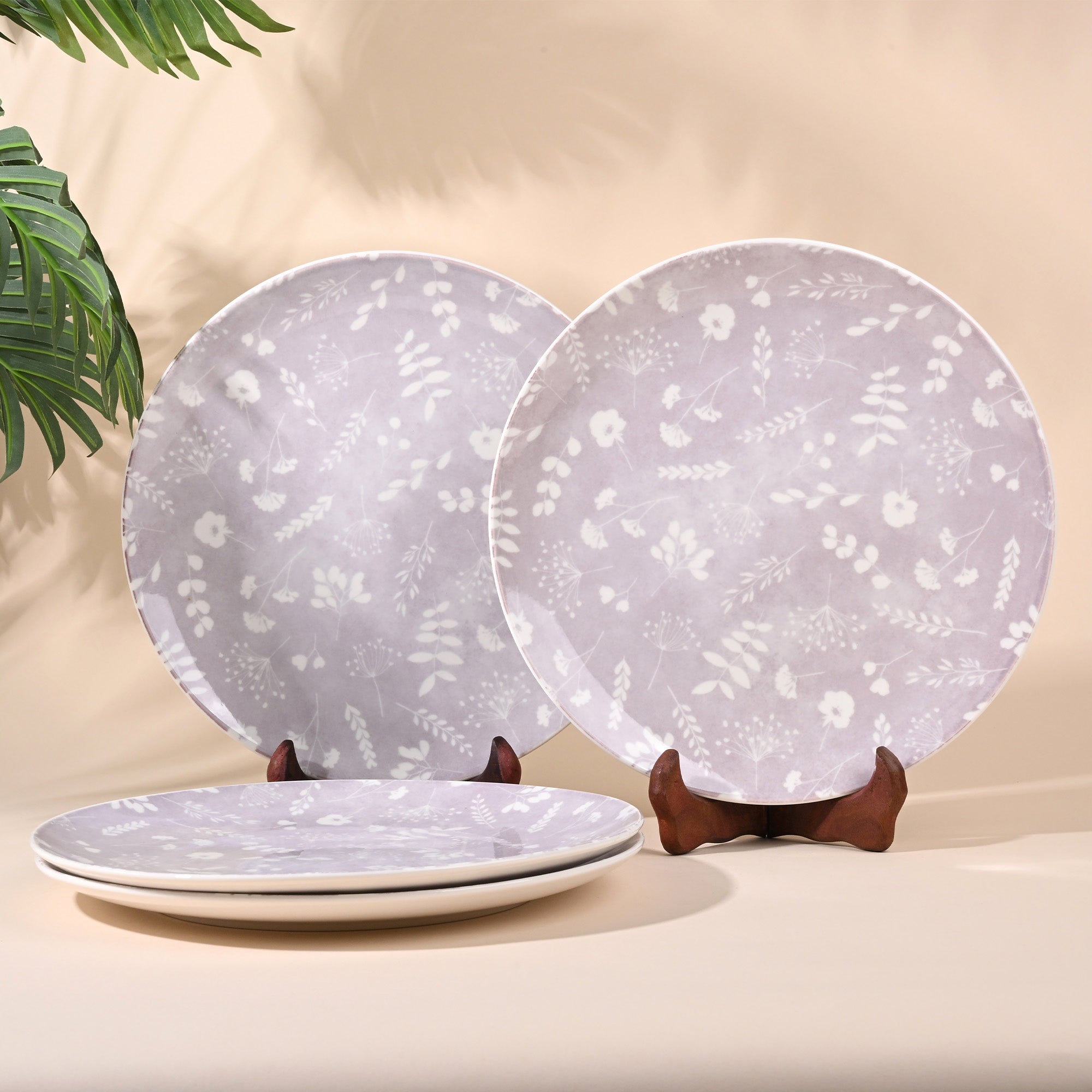 Dahlia porcelain dinner plates set of 4 