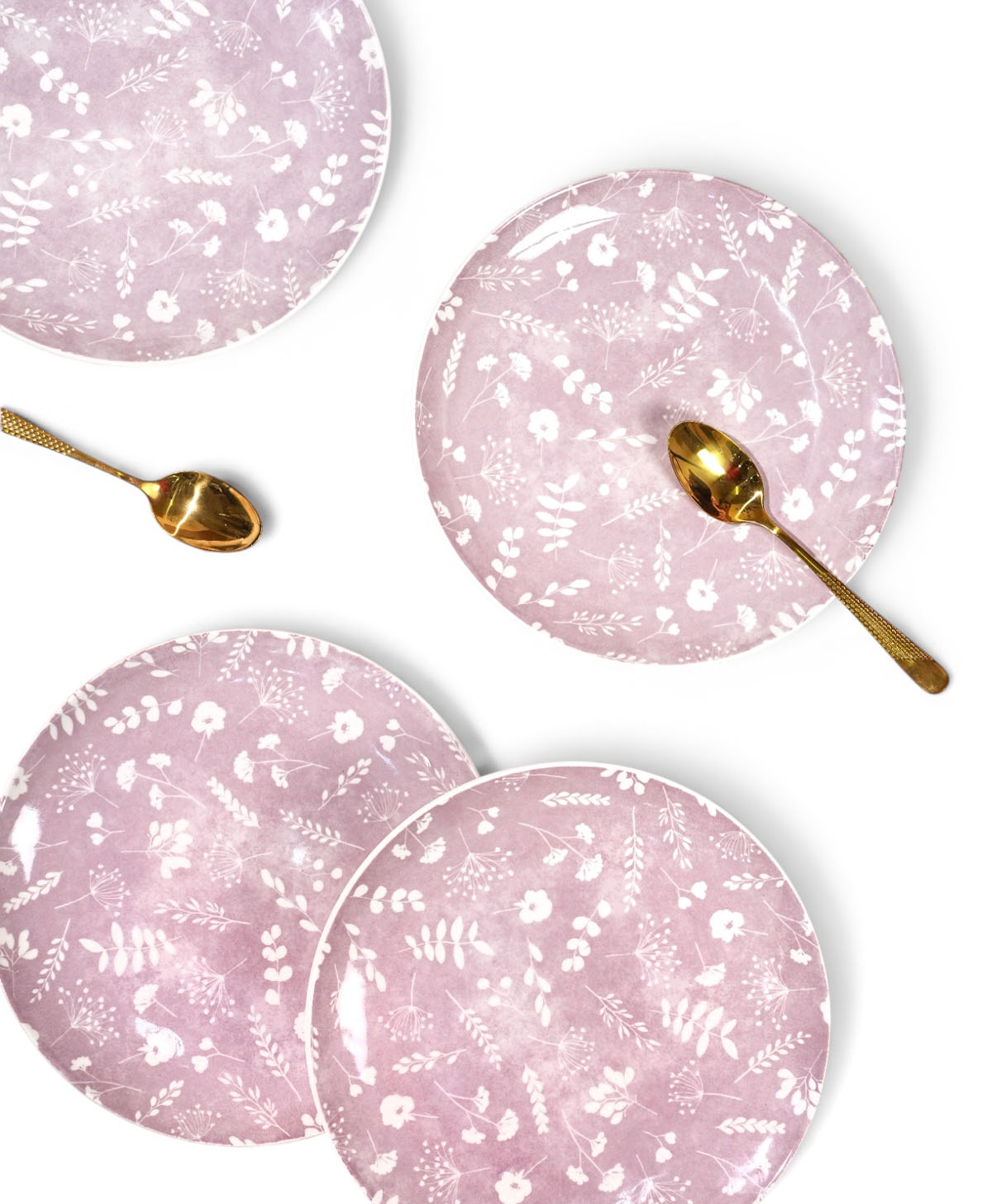 Dahlia porcelain dinner plates set of 4, 10.8 inches

