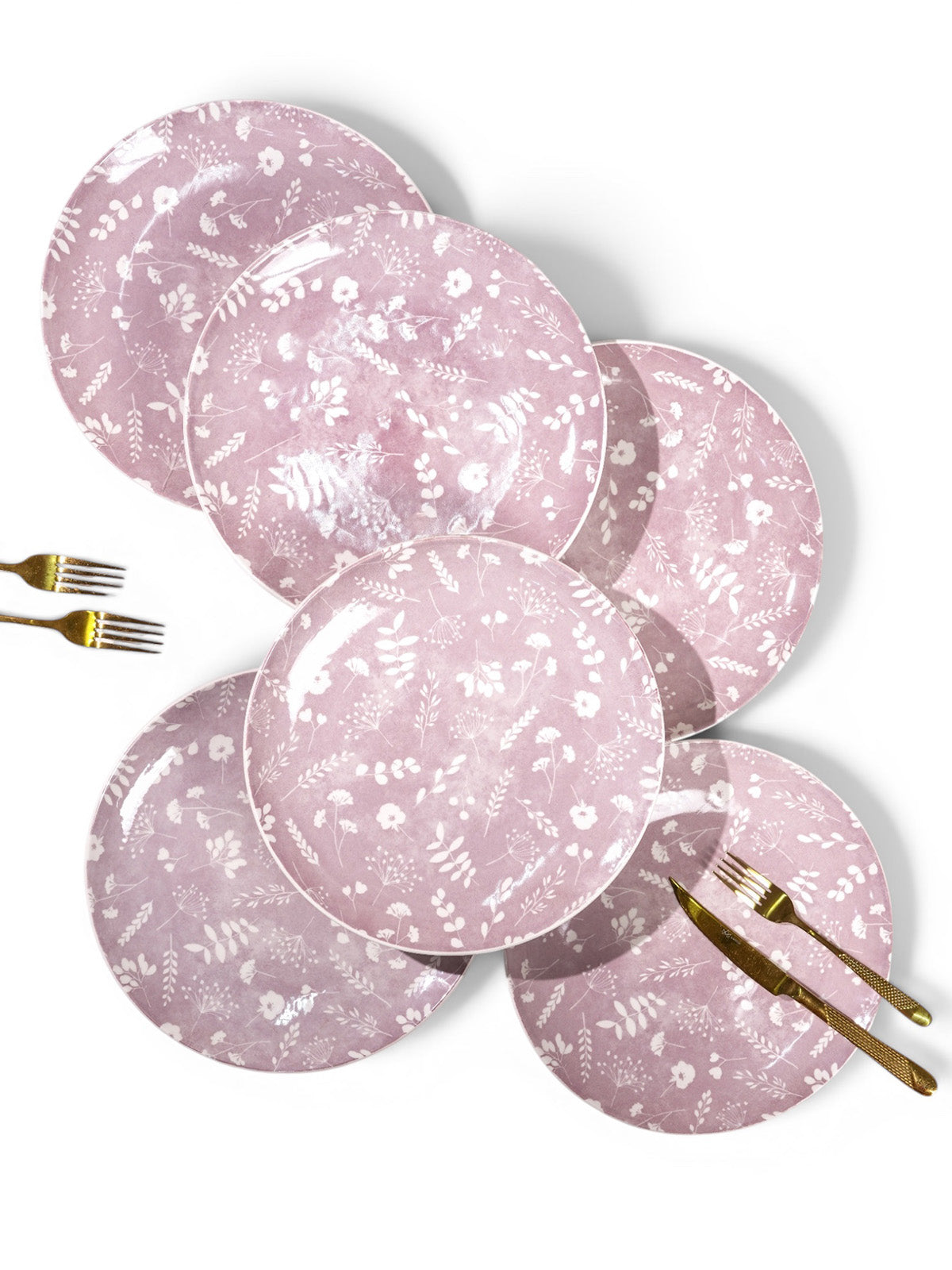 Dahlia porcelain dinner plates set of 6, 10.8 inches

