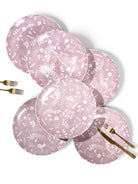 Dahlia porcelain dinner plates set of 6, 10.8 inches

