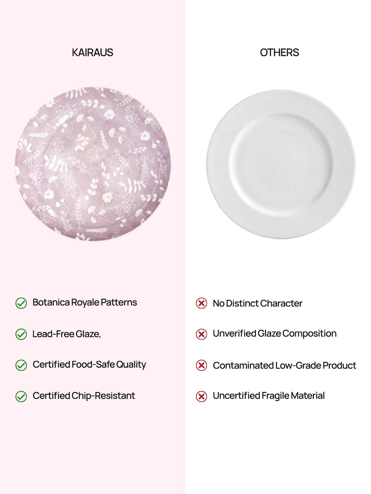 Dahlia elegant porcelain dinnerware set of six plates


