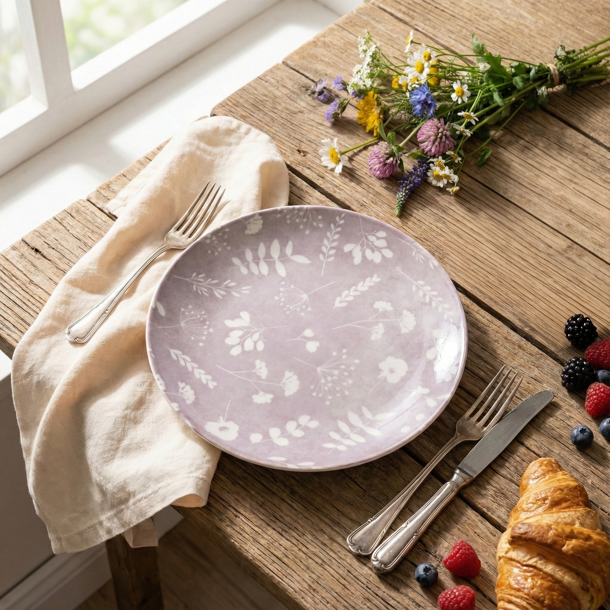 Elegant Dahlia porcelain quarter plate set