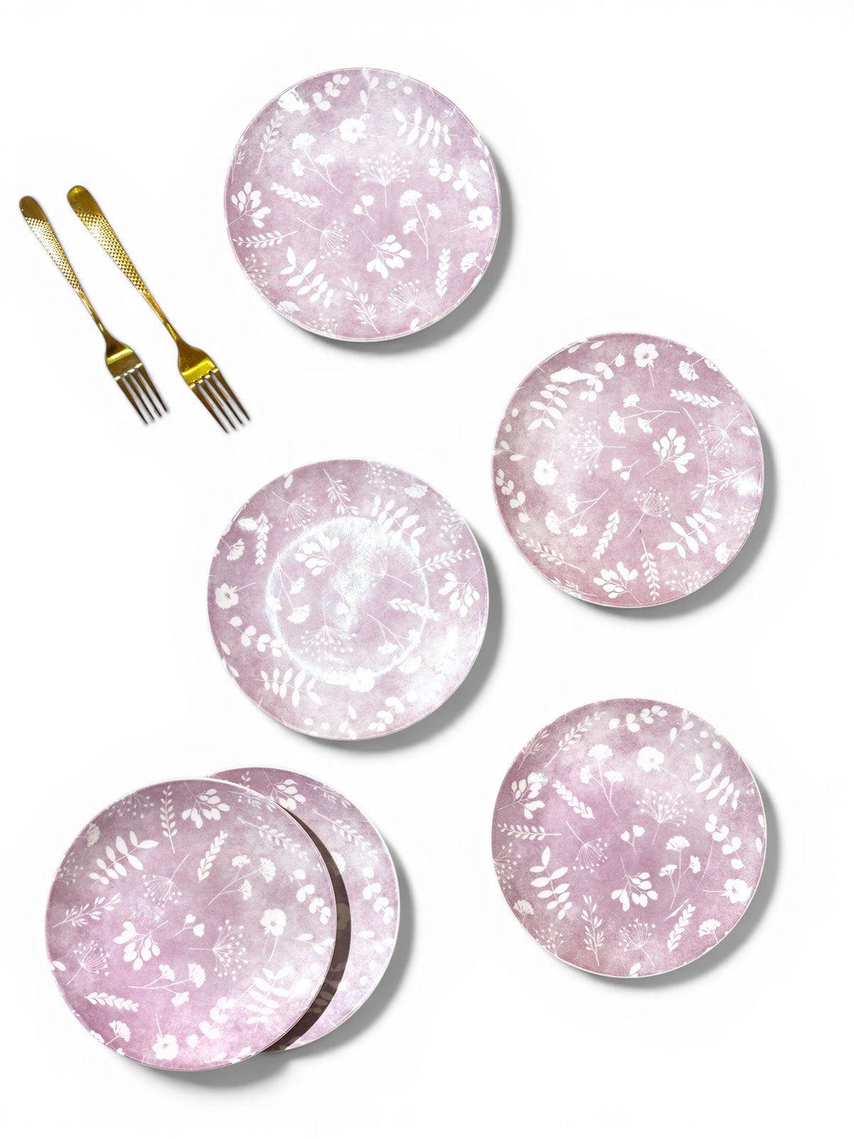 Dahlia porcelain quarter plates set of 6 7.8 inches
