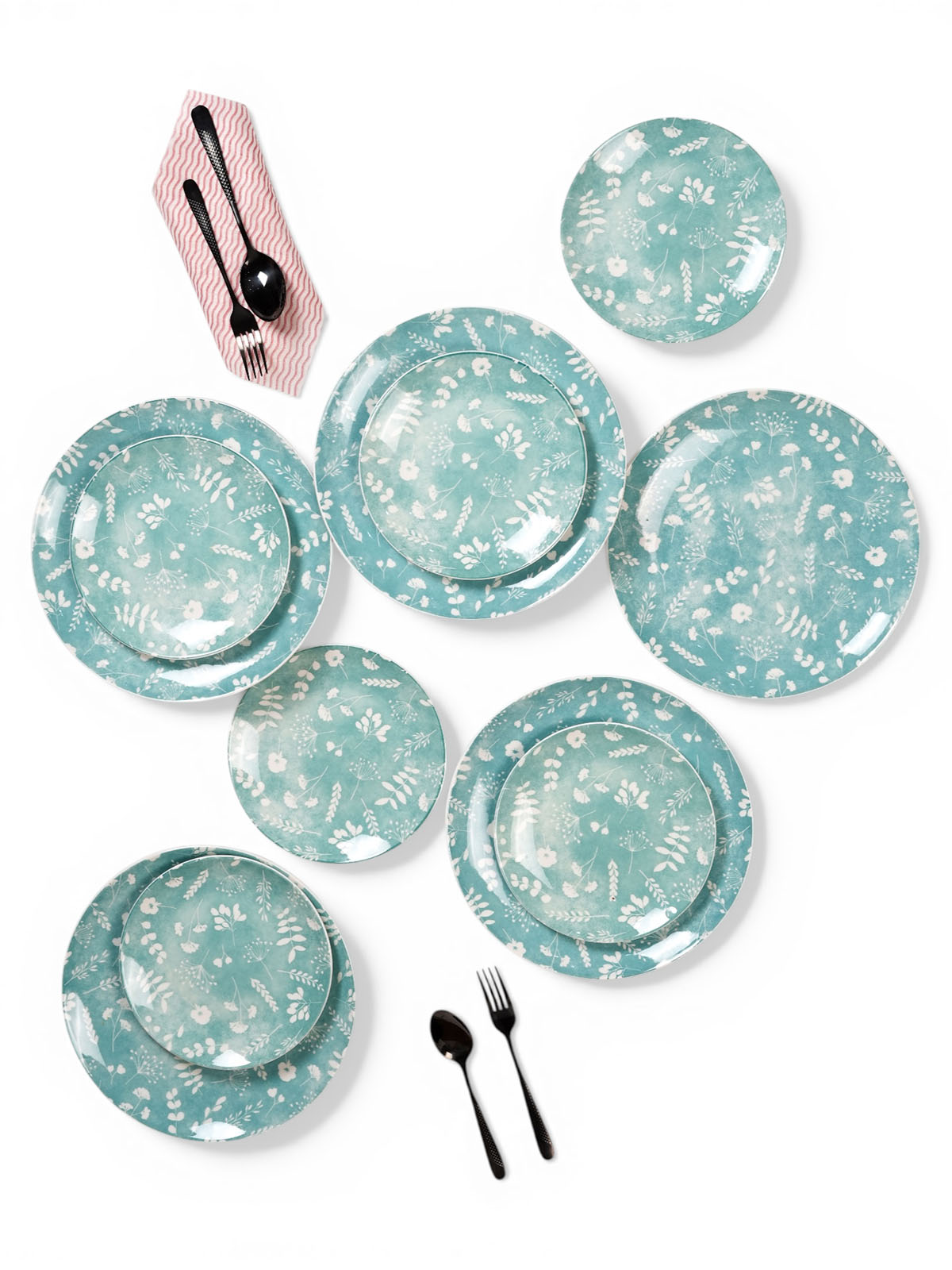 Darla porcelain dinner and quarter plate set of 6

