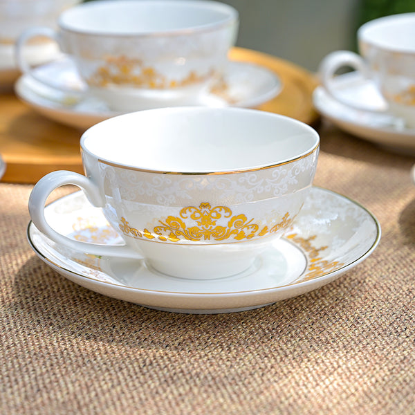 Dinara: Vintage New Fine Bone China Cup Set (Set of 6)