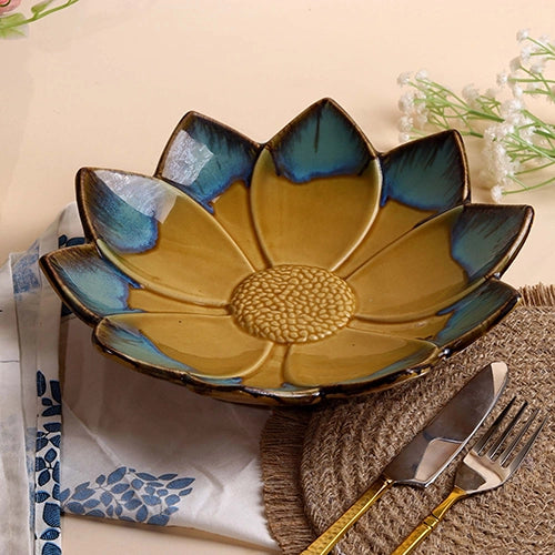 Dual tone flower platter

