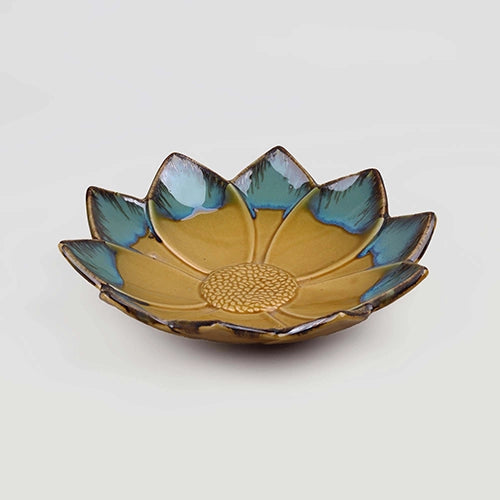 Dual color floral serving platter


