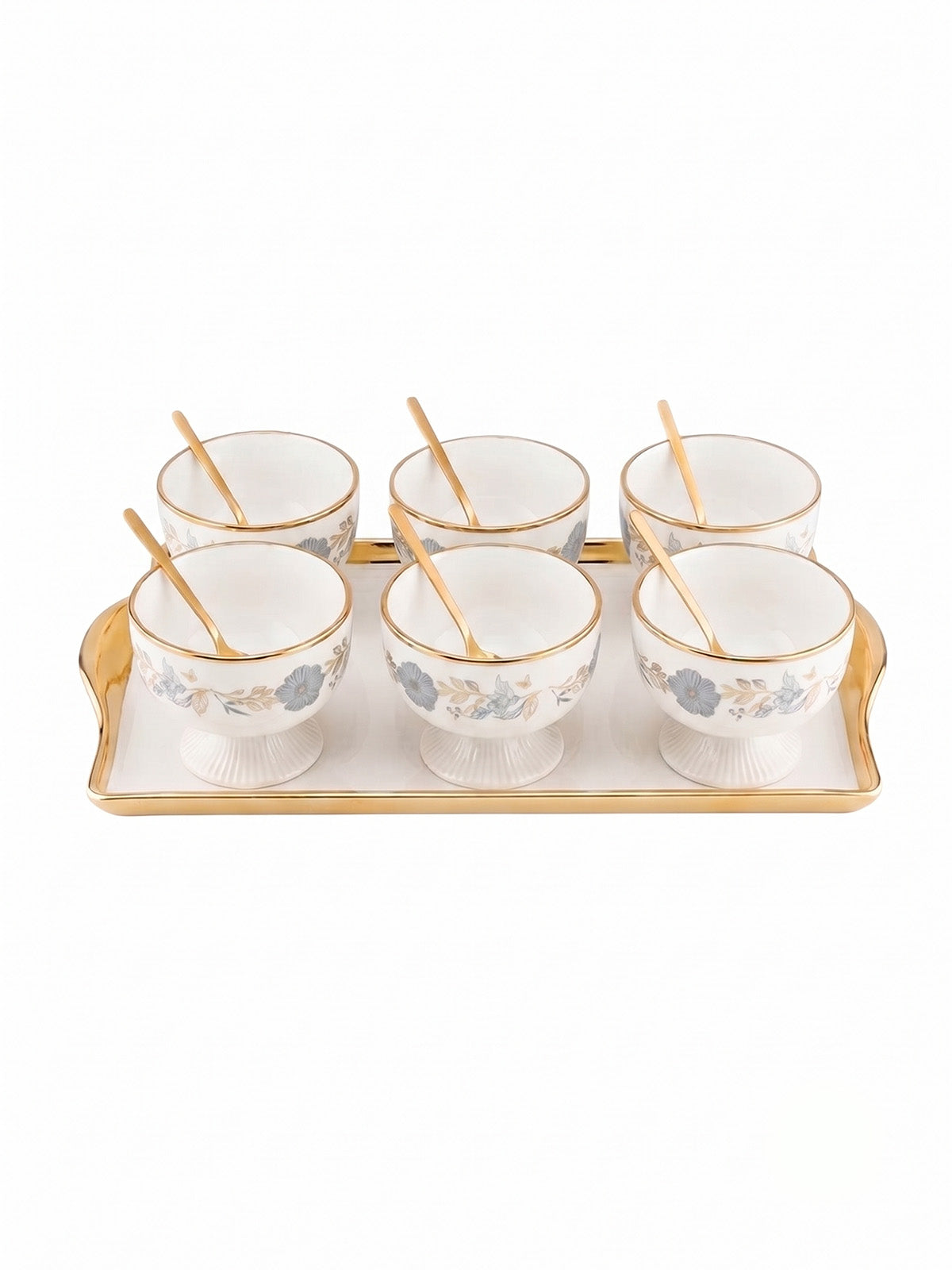 Dusk Lily real gold dessert bowl set


