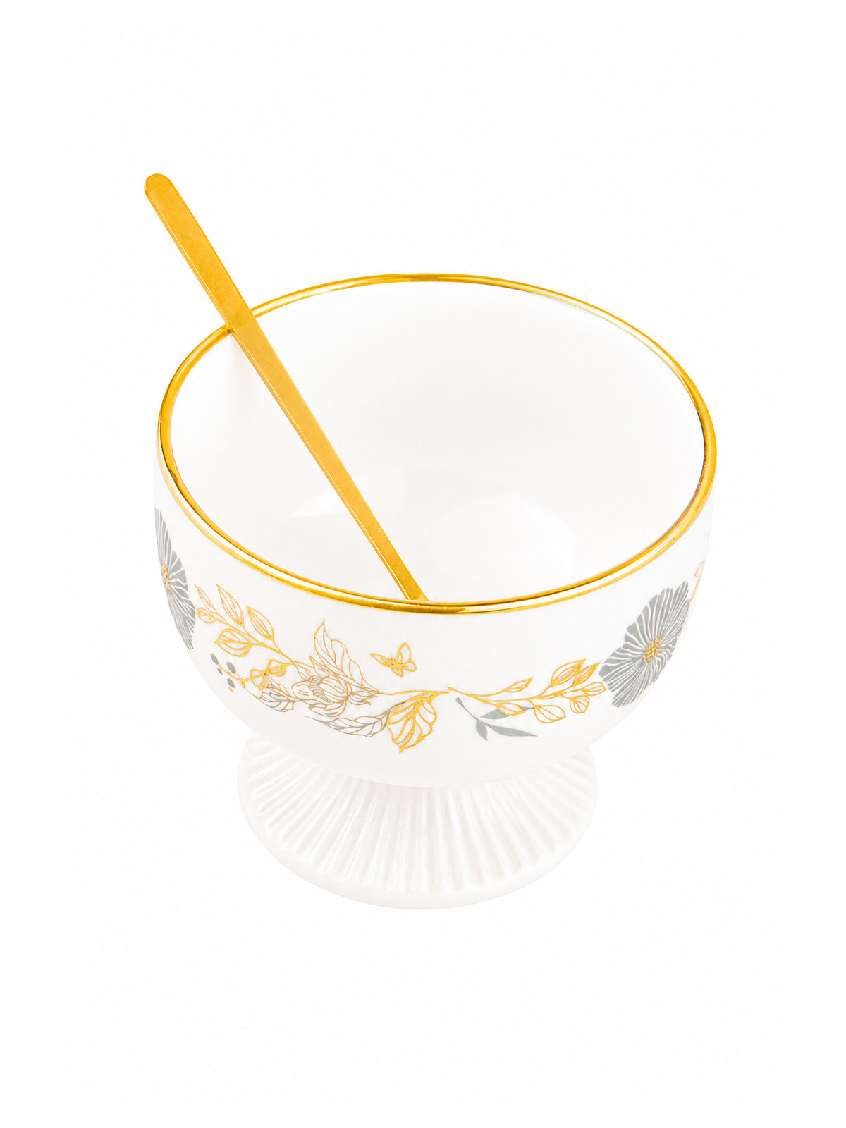 Dusk Lily real gold dessert serving bowls

