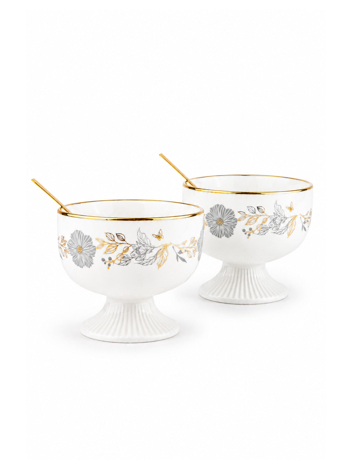 Dusk Lily decorative real gold dessert bowls

