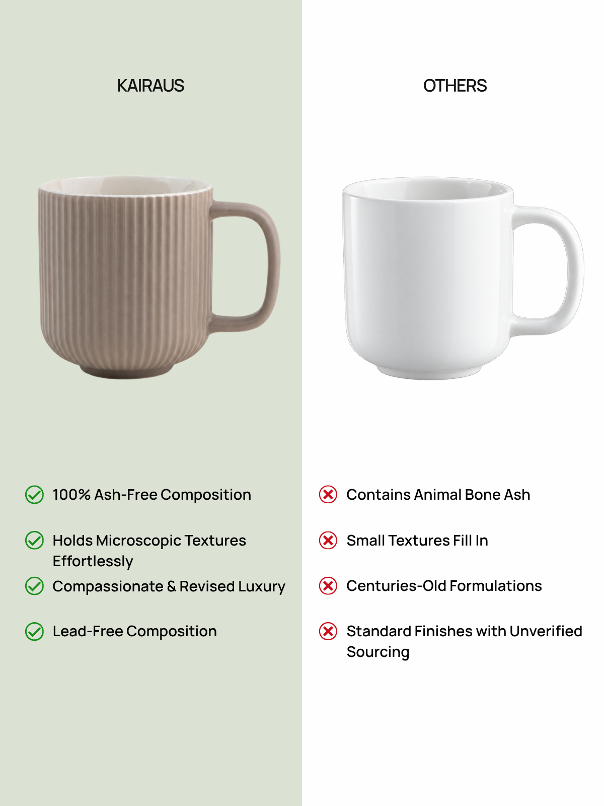 Stylish Earthy Ribbed coffee mugs arranged together

