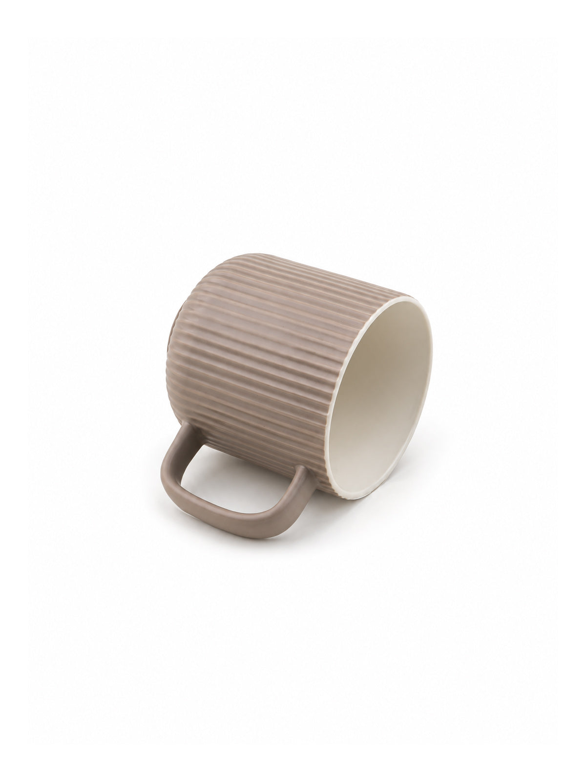 Six-piece New Bone China coffee mug set with ribbed finish

