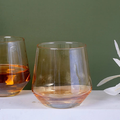 Set of 2 clear Scotch glasses for serving drinks

