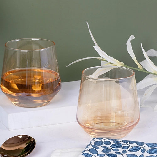 Classic Scotch glasses arranged together

