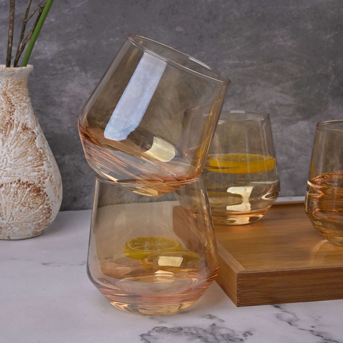Stylish clear Scotch drinking glass

