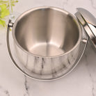 Close-Up of Elegant Steel Ice Bucket Showing Surface Details
