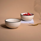 Two-piece black matte ceramic bowl set

