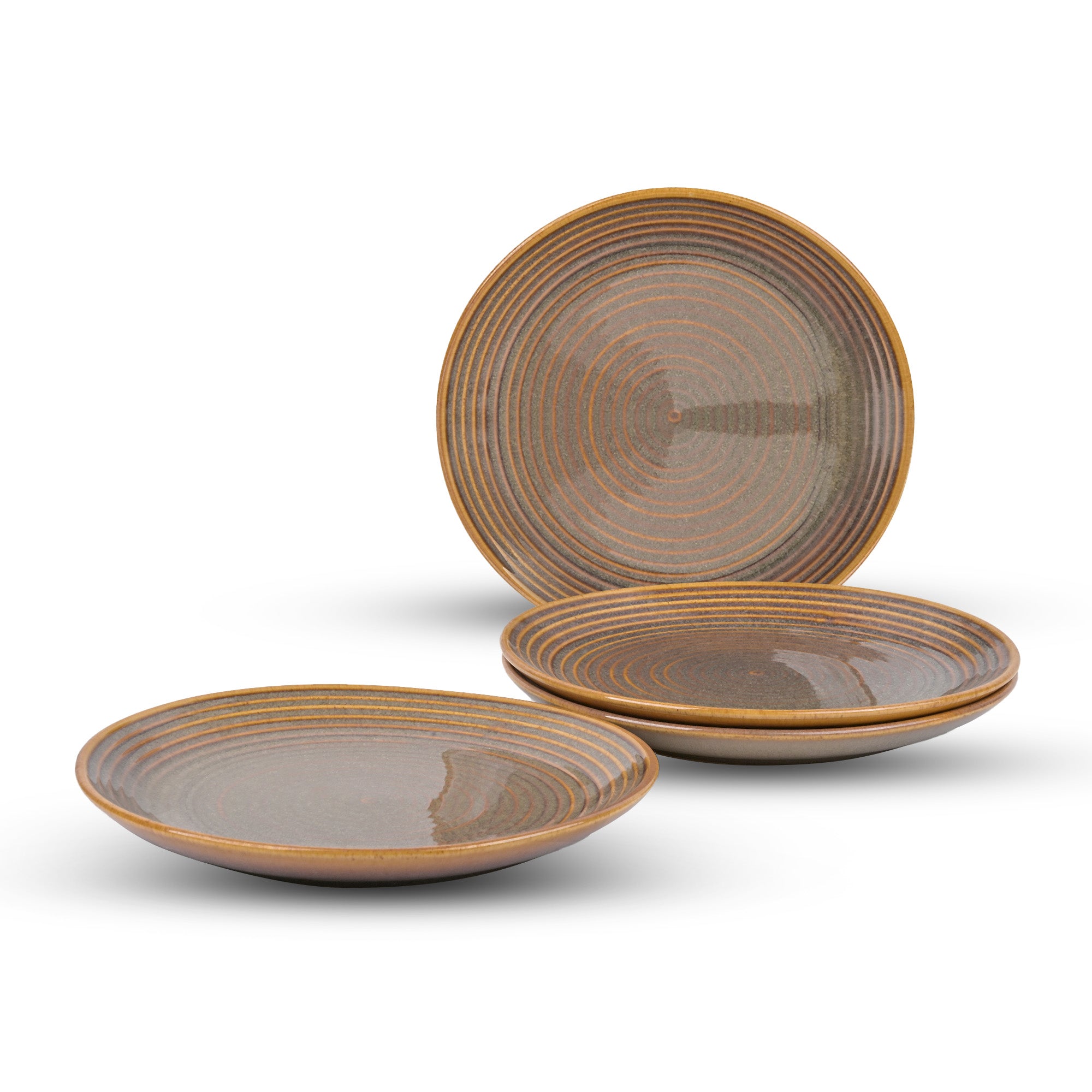 10.5 inch brown spiral dinner plate set

