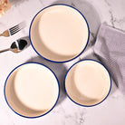 Set of three elegant ceramic serving bowls

