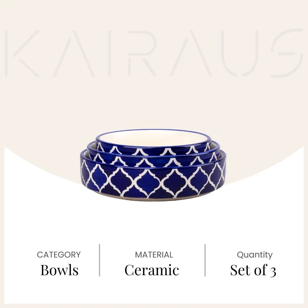 Stylish ceramic serving bowl trio

