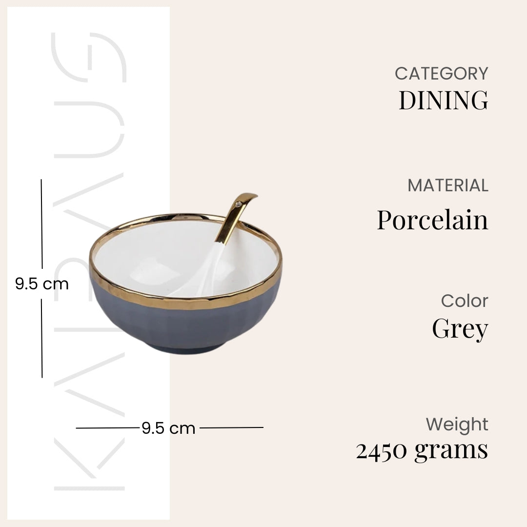 Luxury grey and gold tableware bowl set

