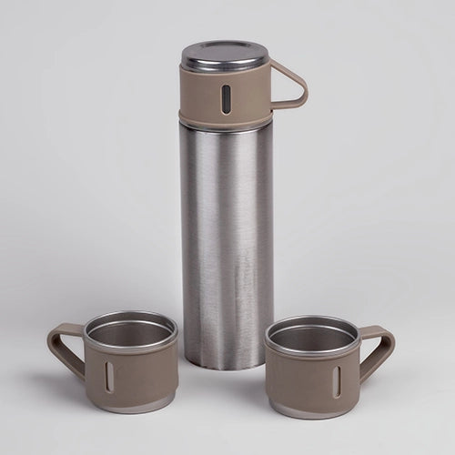 Premium stainless steel vacuum flask set for home and office