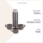 Stylish stainless steel insulated flask set with elegant finish