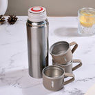Elegant stainless steel thermos flask set for tea and coffee