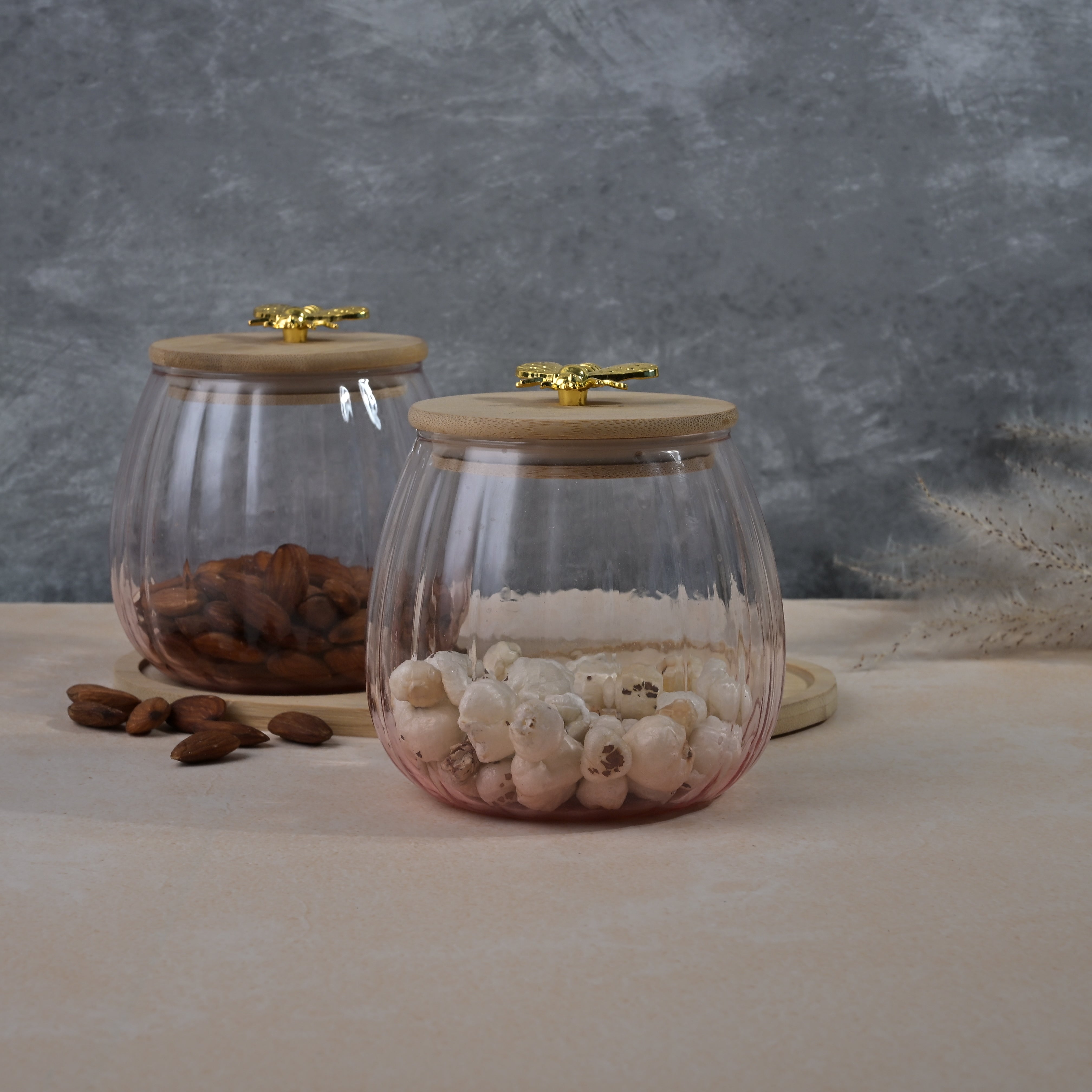 Stylish transparent glass jar for kitchen organization

