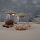 Stylish transparent glass jar for kitchen organization
