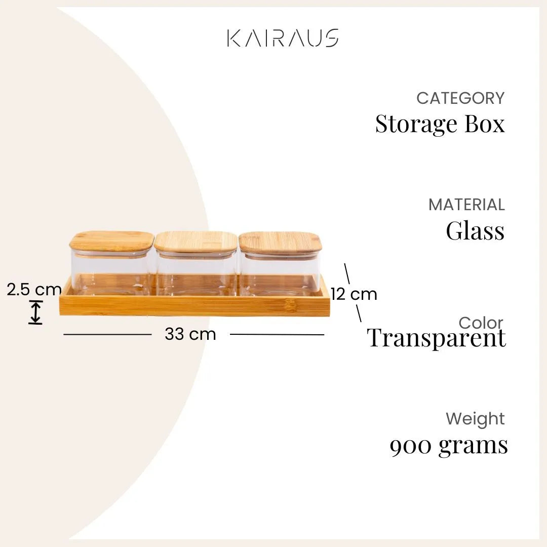 Elegant glass storage jar set for home and kitchen
