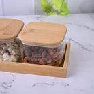 Clear glass storage jar set for pantry essentials
