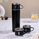 Stainless steel insulated thermos flask set for travel and outdoor use
