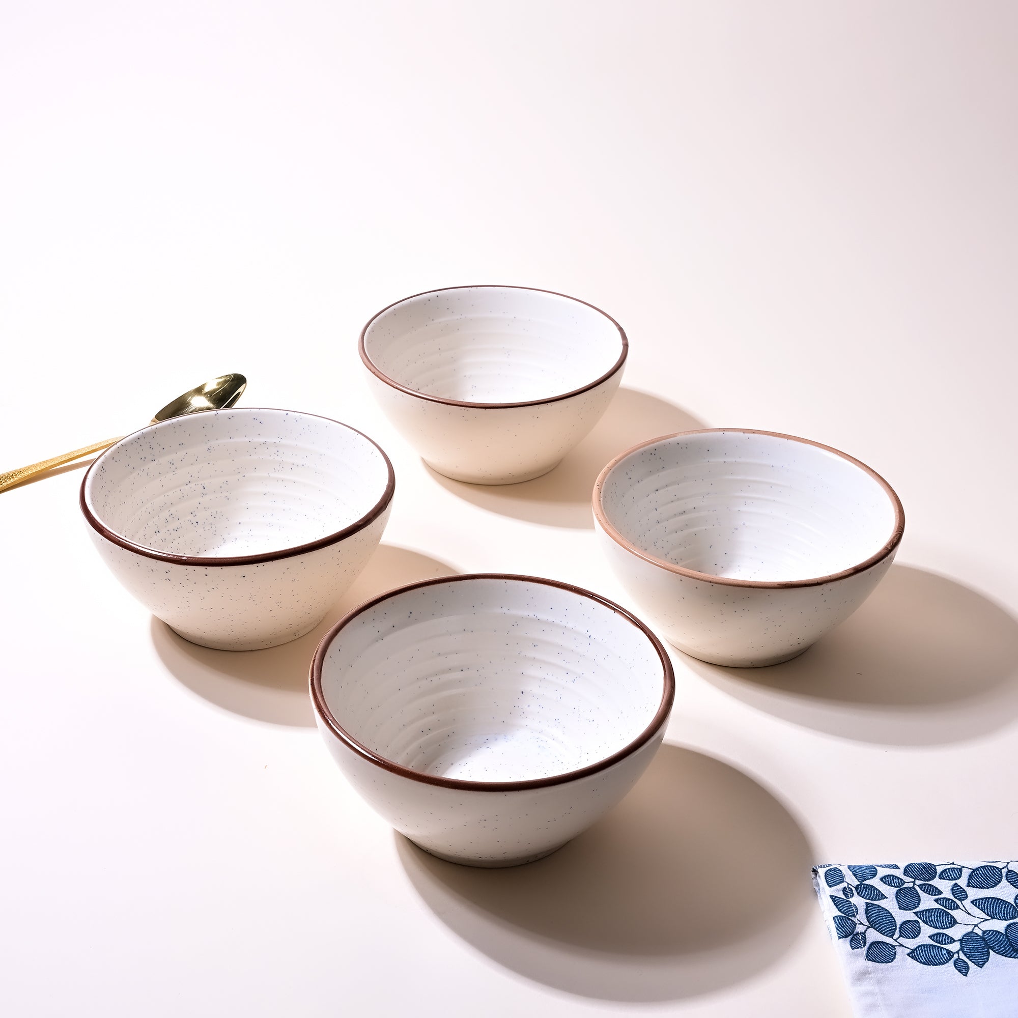 Enchanted ivory ceramic bowl set of 4

