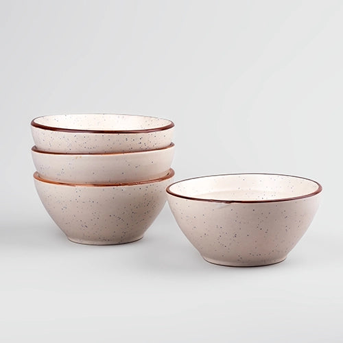 Decorative ivory ceramic bowls set of 4

