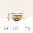 Blue toned ceramic bowls for dining table

