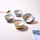 Four-piece blue ceramic bowl set

