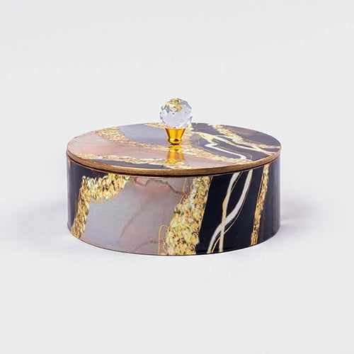 Luxury black and golden storage box for home organization

