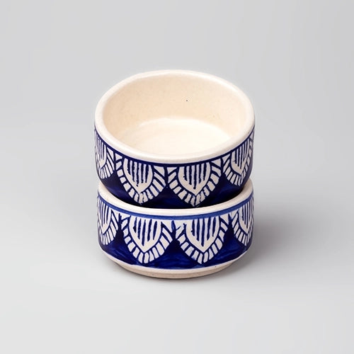 Elegant ceramic dipping bowls set of 2

